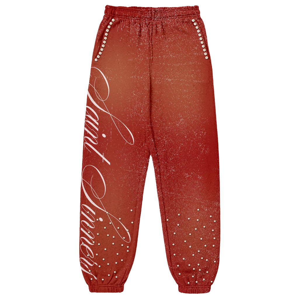 Freez N Glory x 'Saint Sinners Collab' Red Fleece Joggers